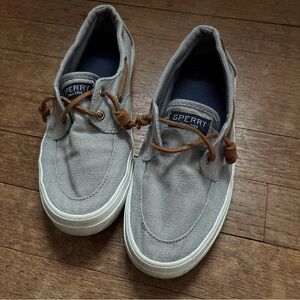 Sperry Top Sider Womens Size 7 Grey Slip On Boat Shoes STS 84335